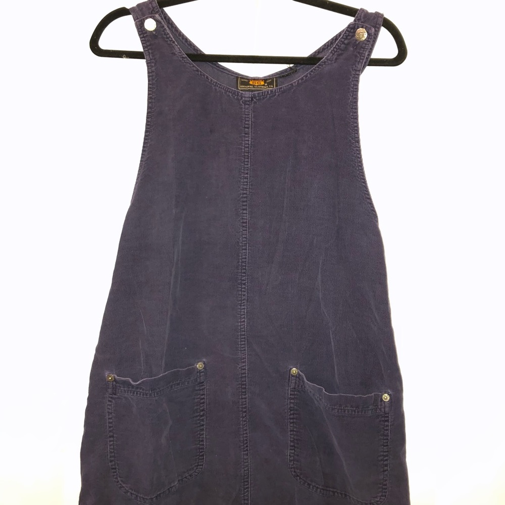 dark purple corduroy dress w/ pockets